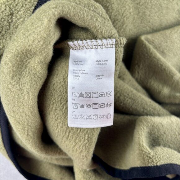 WeSC Pullover Mens L Green 1/4 Zip Mitch Solid Fleece Mock Neck L413470M Fall - Picture 7 of 8